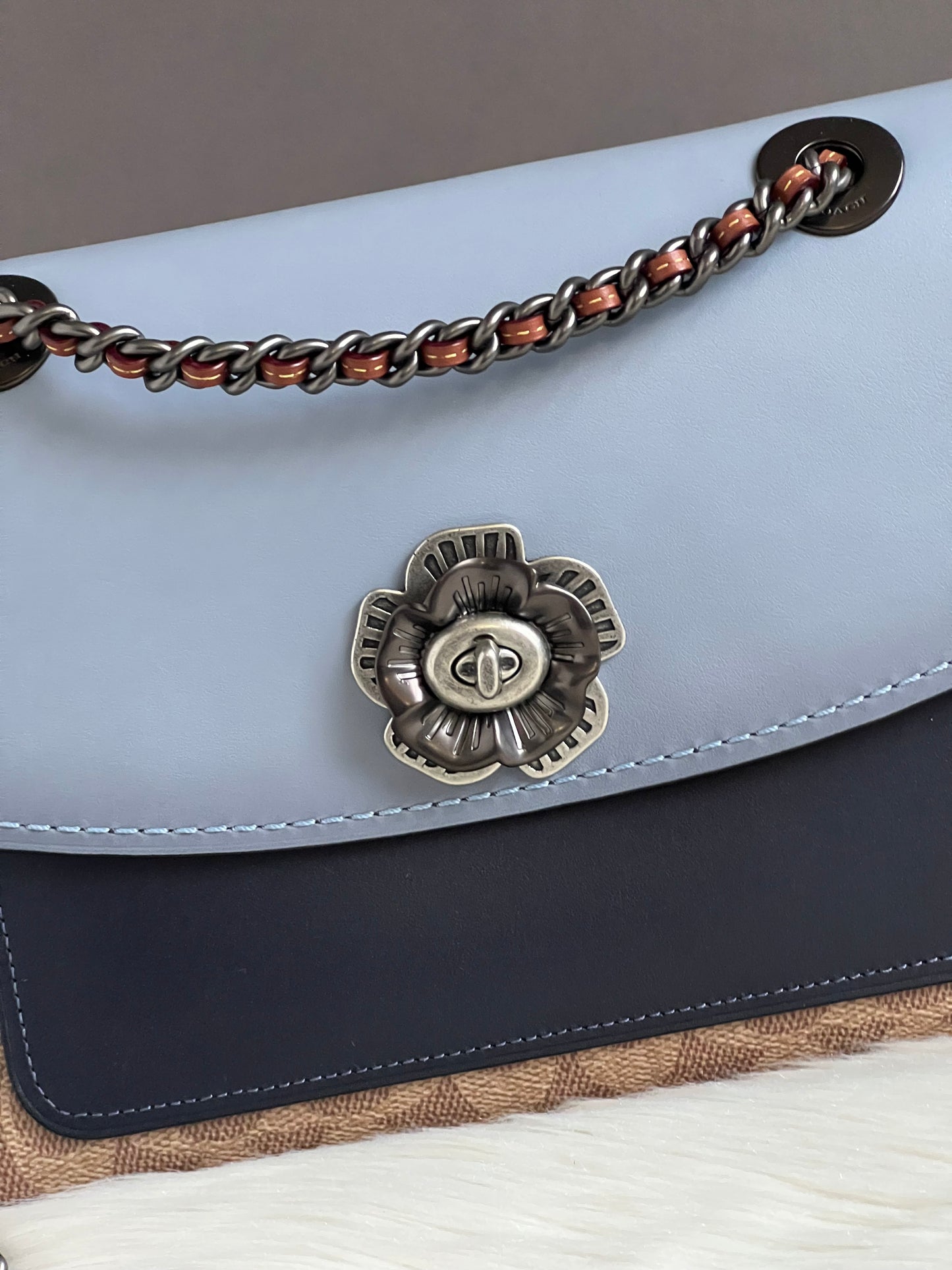 Coach Parker In Colorblock Signature Canvas