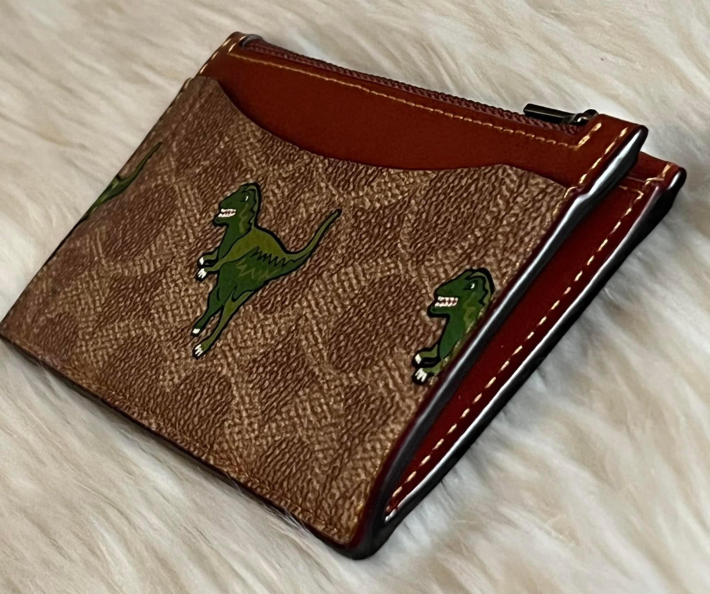 Coach L Zip Card Case in Signature Canvas with Rexy Print