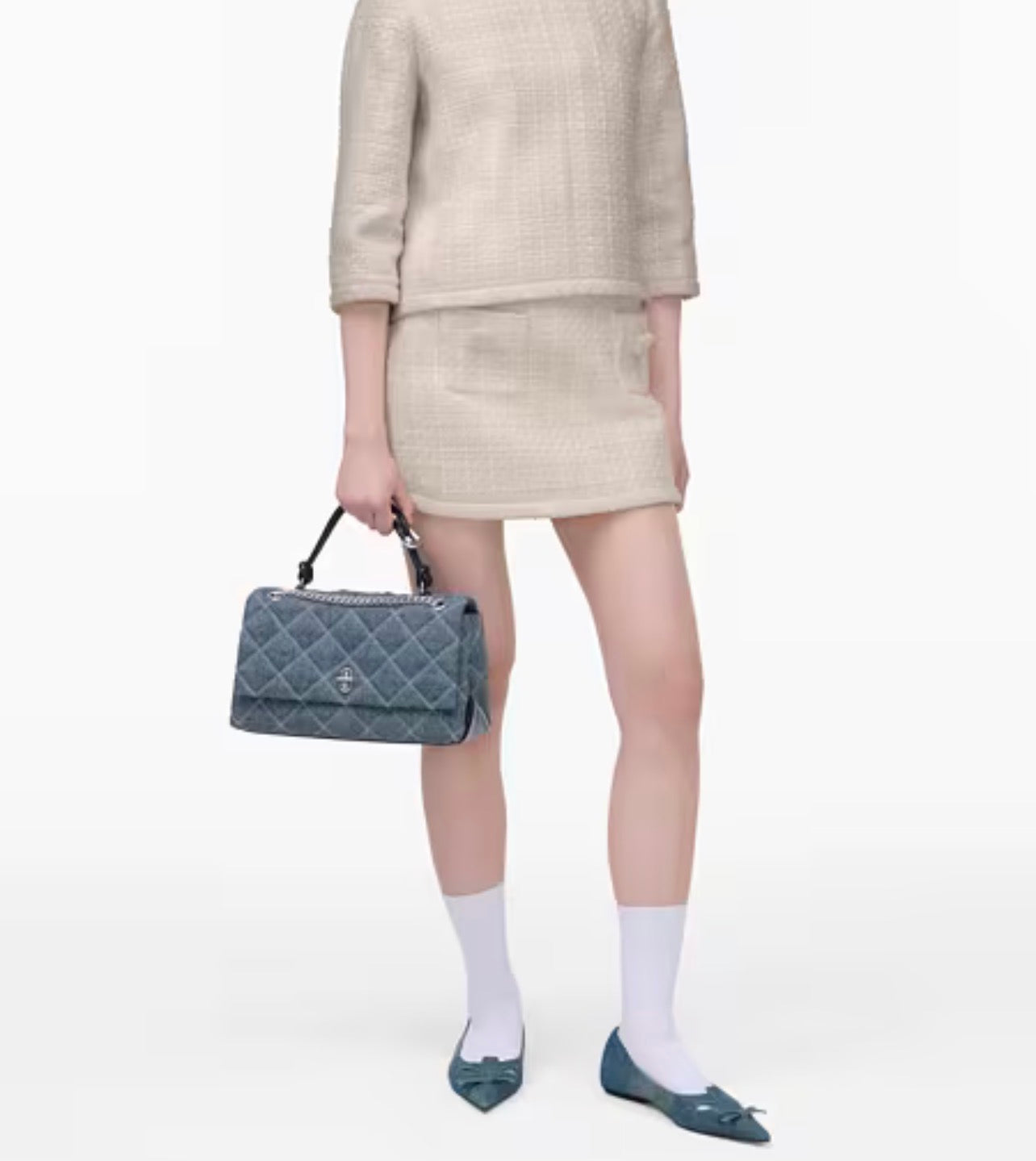 Marc Jacobs The Quilted Denim Dual Convertible Shoulder Bag