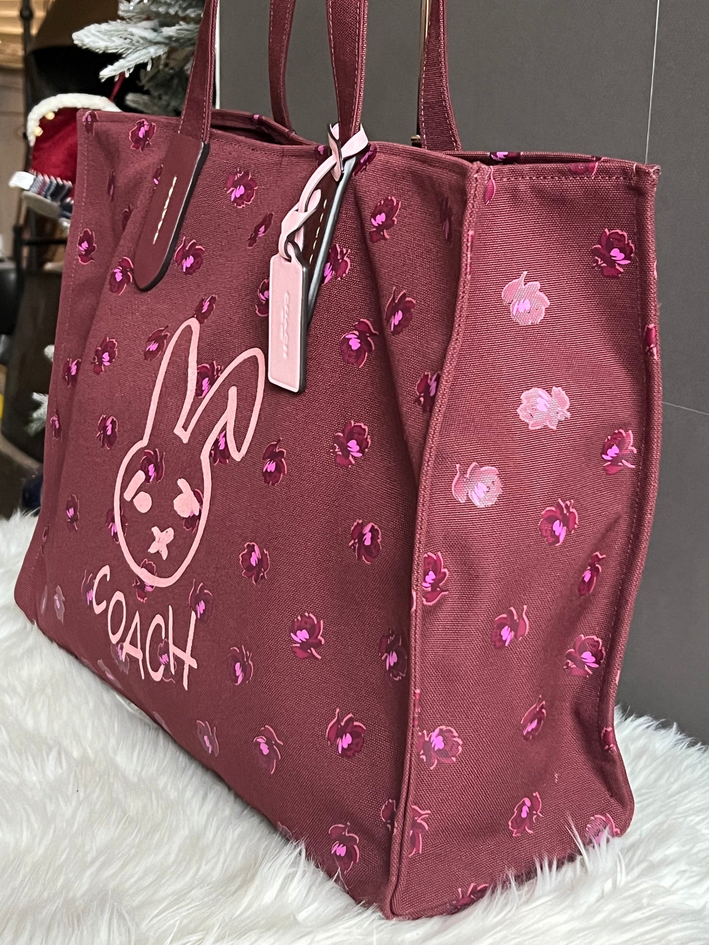 Coach Lunar New Year Tote 42 With Rabbit In 100% Recycled Canvas