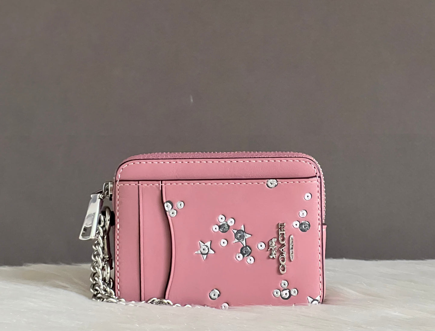 Coach Zip Card Case In Star Print