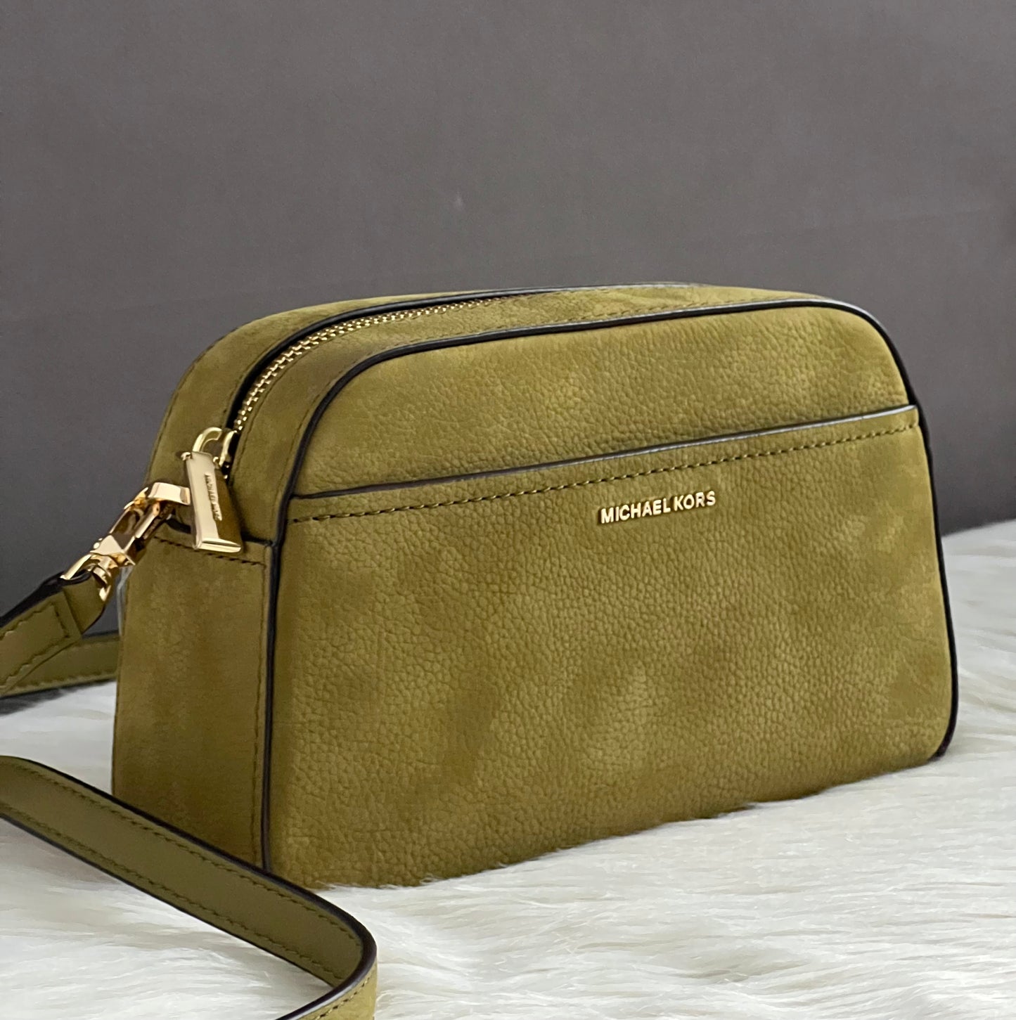 Michael Kors Jet Set Small Nubuck Camera Crossbody Bag