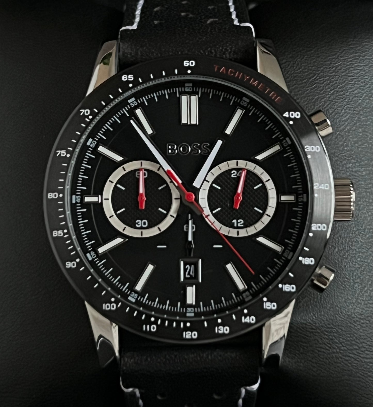 Hugo Boss Men’s Allure Chronograph Leather Strap Watch