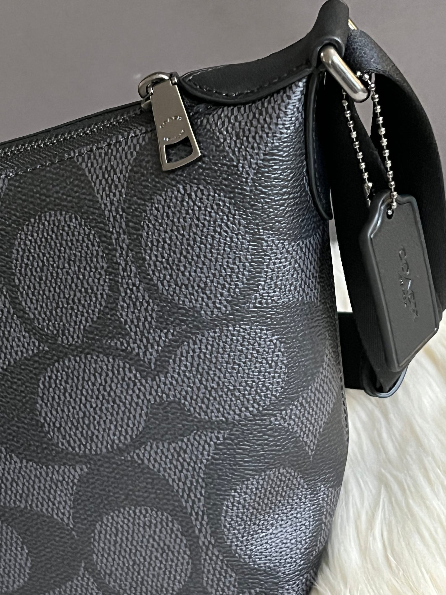 Coach Small Finn Crossbody Bag with Pouch in Maxi Signature Canvas