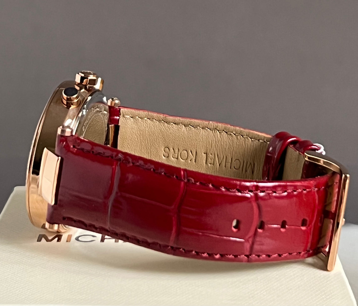 Michael Kors Parker Rose Gold Leather Watch