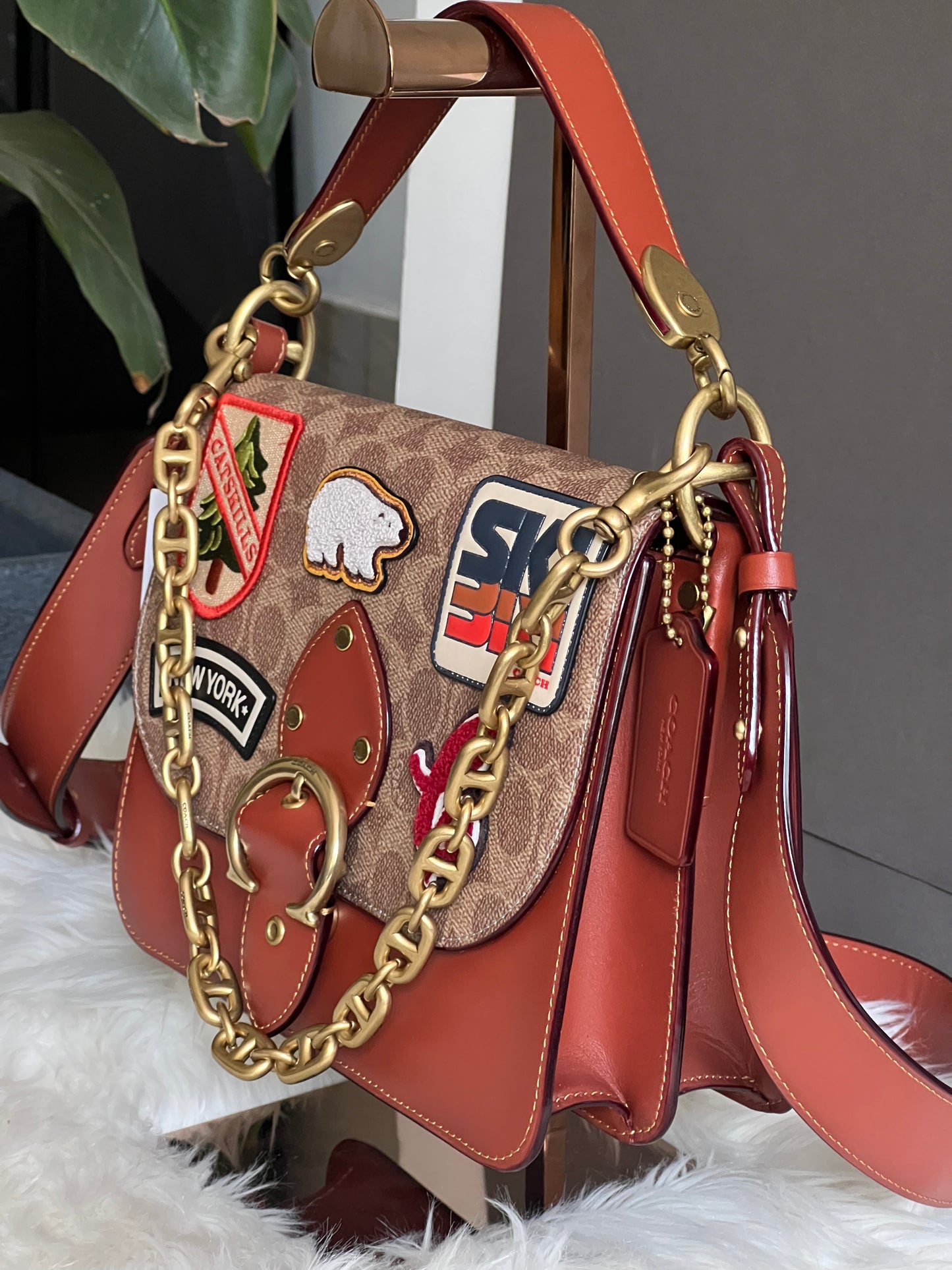 Coach Beat Shoulder Bag in Signature Canvas with Patches