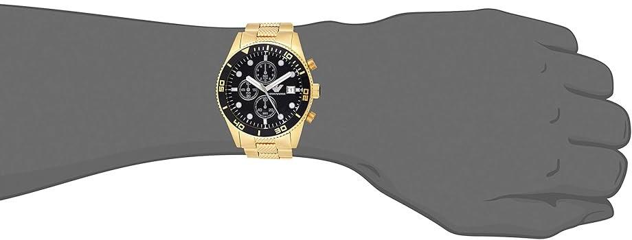 Emporio Armani Men's Gold Black Stainless Steel Watch โ Club de Mode