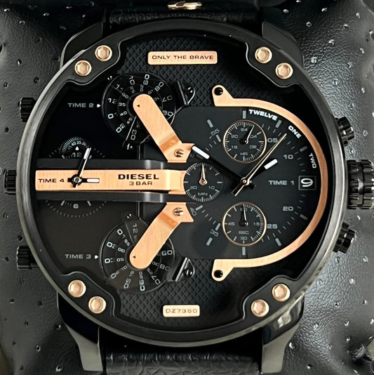Diesel Men’s Mr. Daddy 2.0 Chrono Black Dial Leather Watch
