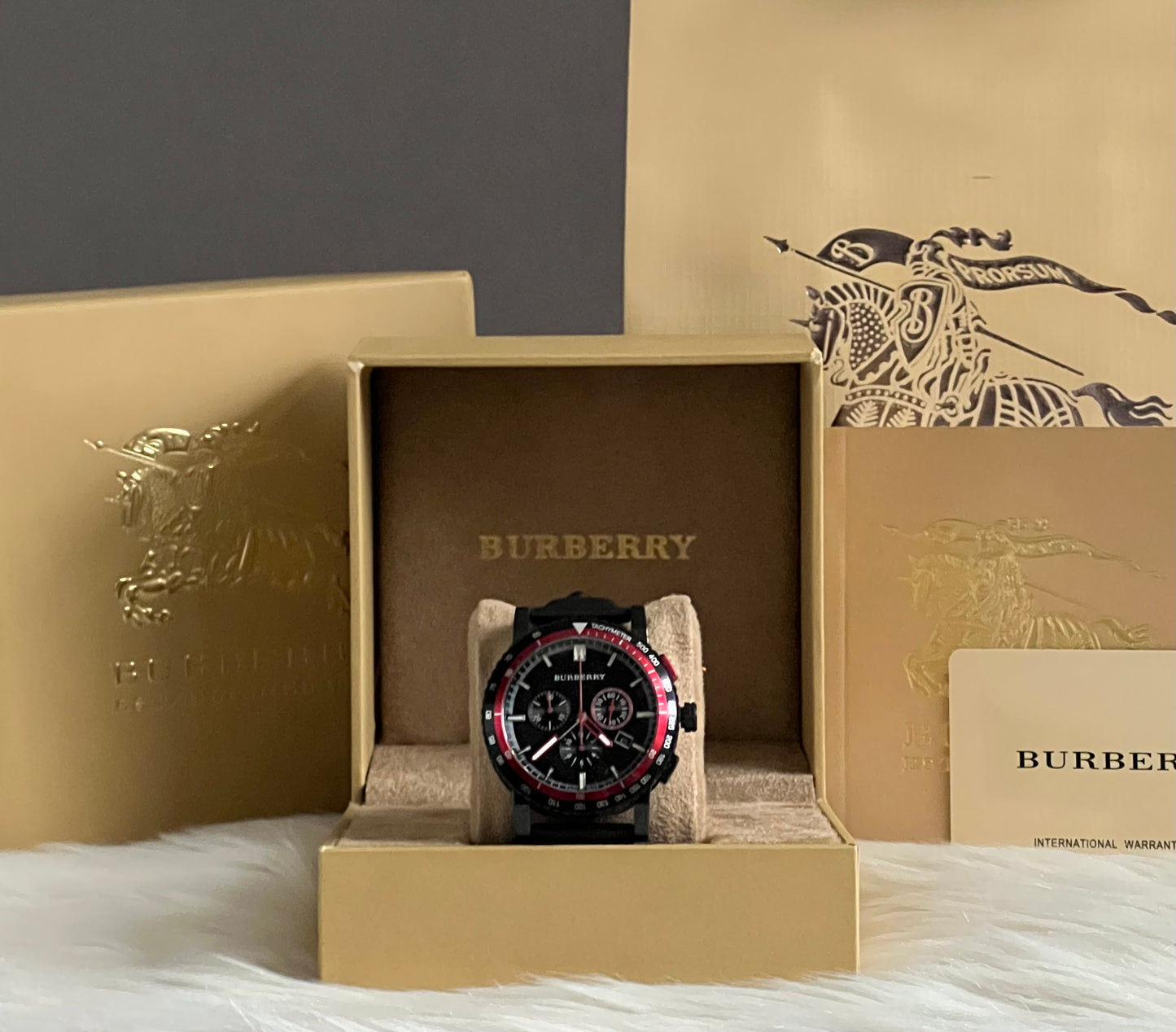 Burberry The City Chronograph Leather Strap Watch