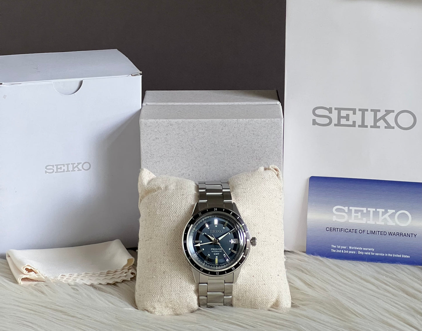 Seiko Men’s Presage Automatic GMT Watch