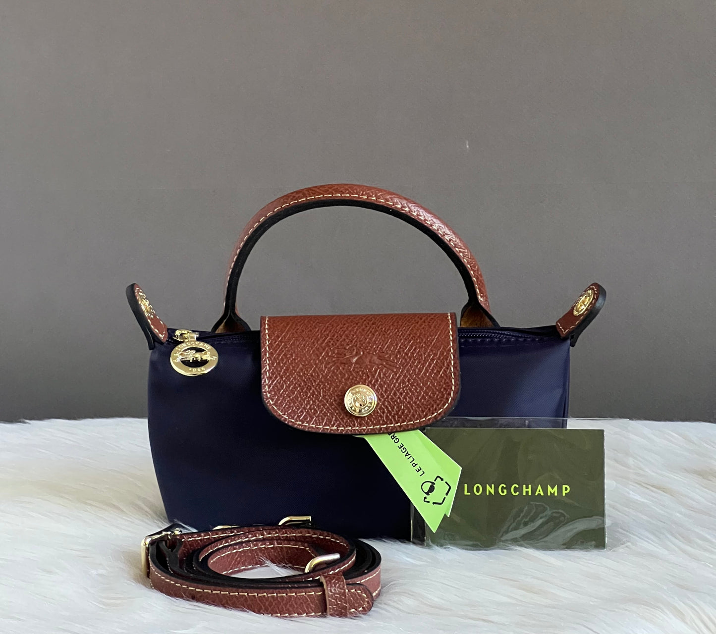 Longchamp XS Le Pliage Original Pouch with Strap