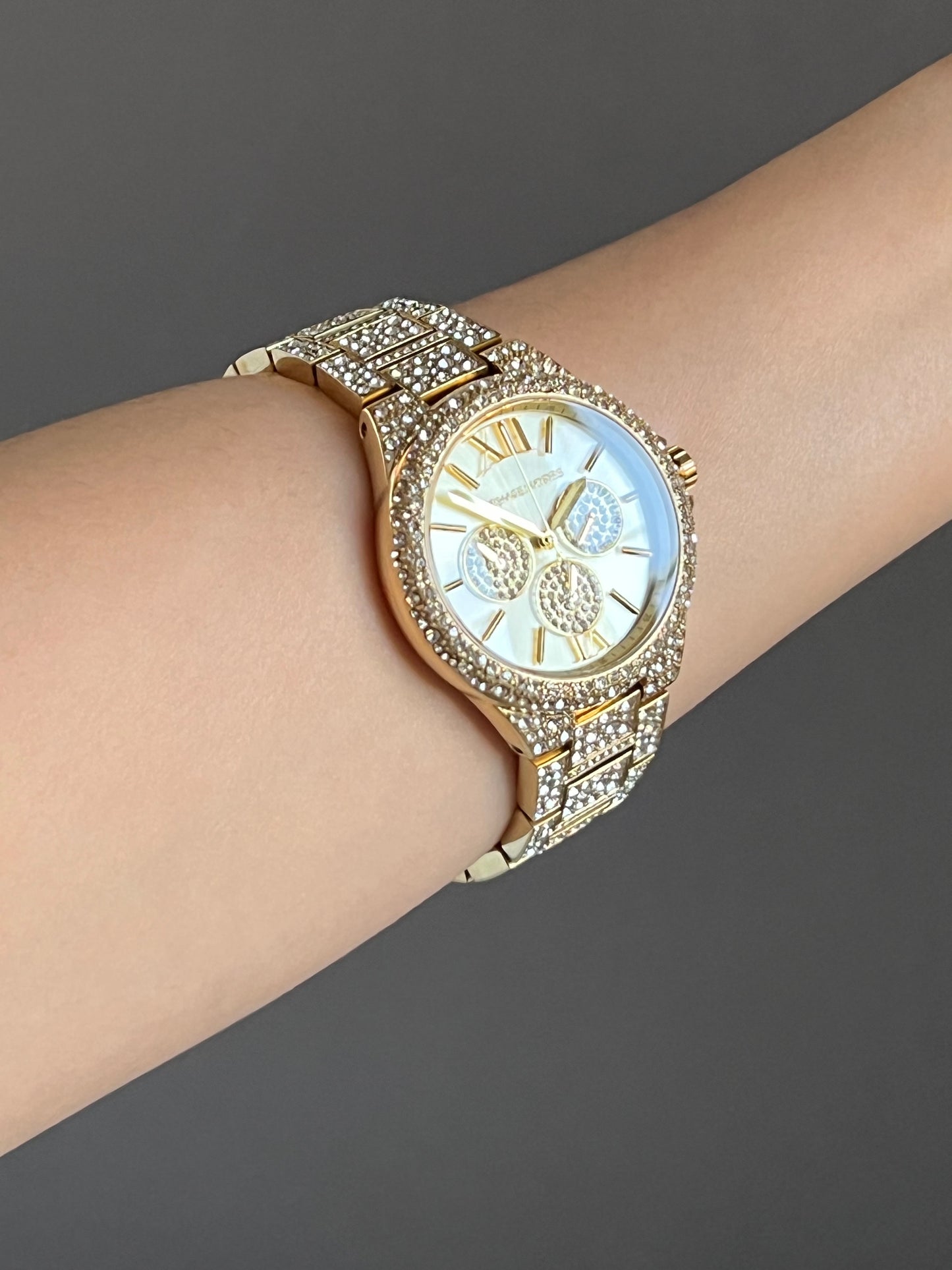 Michael Kors Women’s Oversized Camille Pavé Gold-Tone Watch