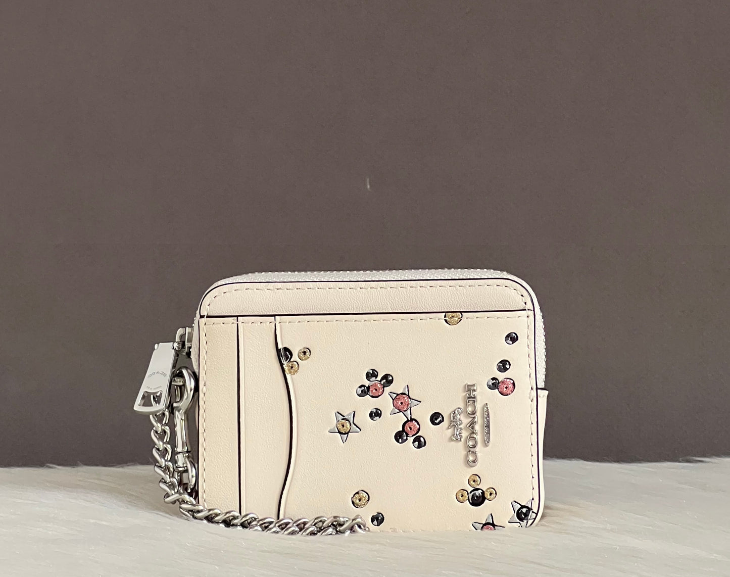 Coach Zip Card Case In Star Print