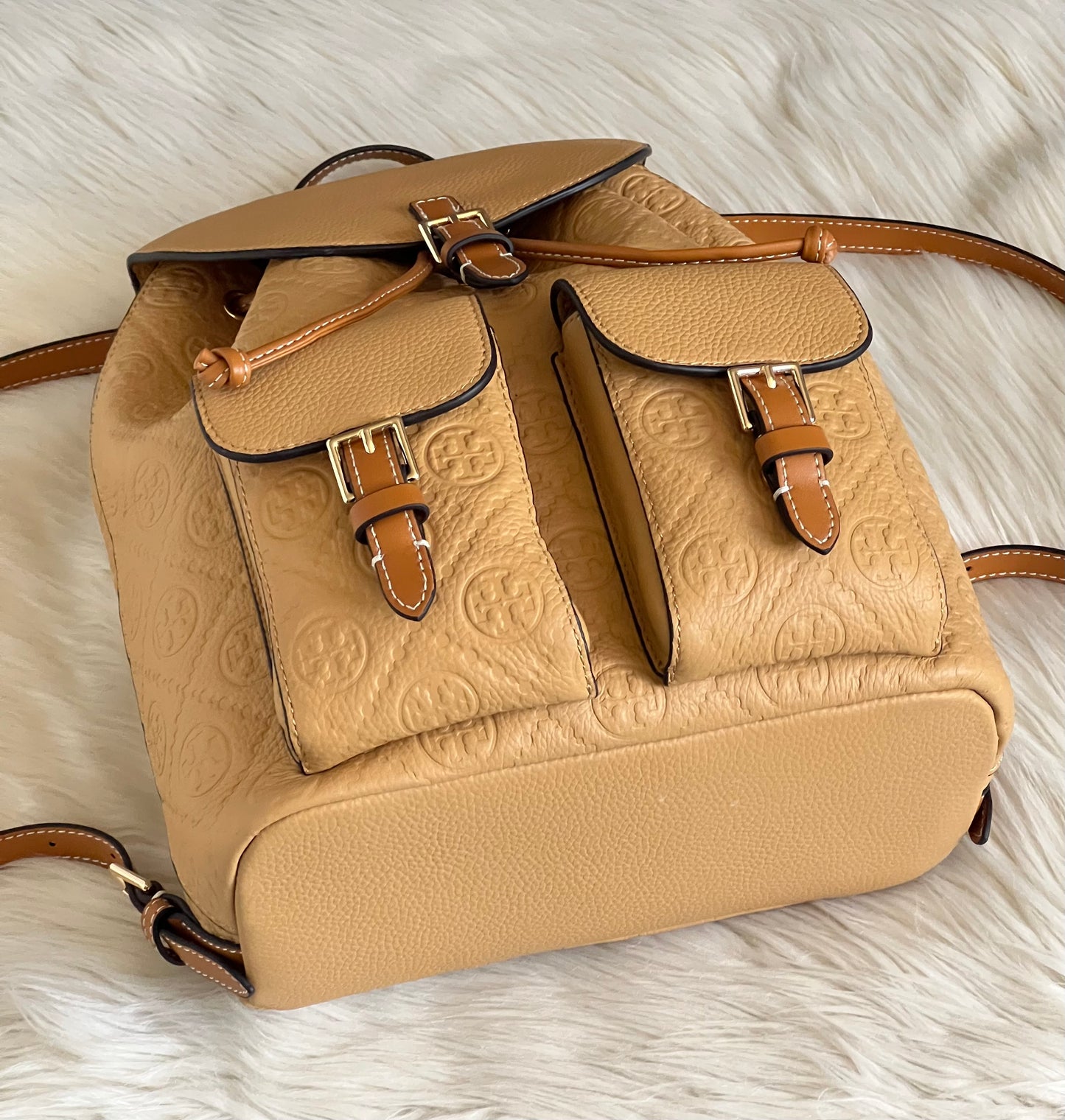 Tory Burch T Monogram Pebbled Backpack