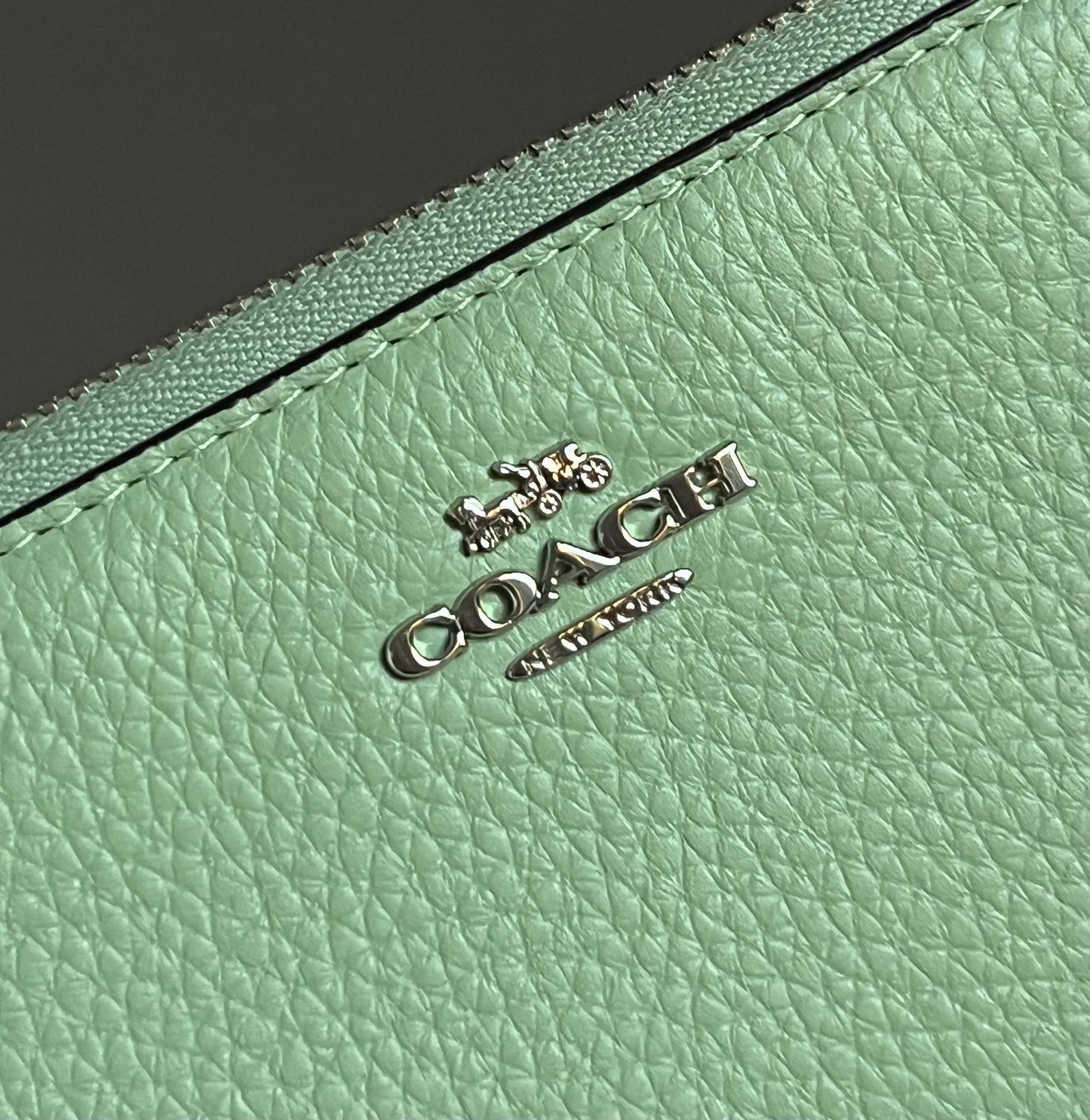 Coach Pebble Leather Zip Around Wallet