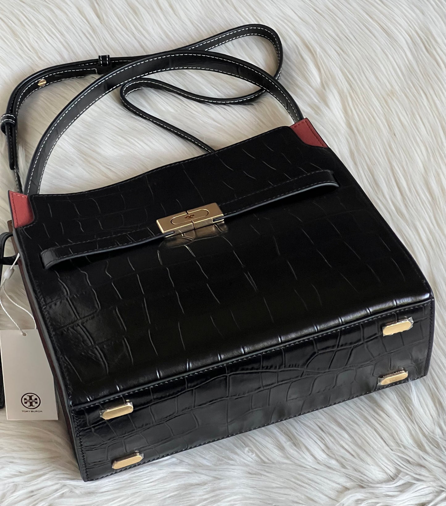 Tory Burch Small Lee Radziwill Embossed Double Bag