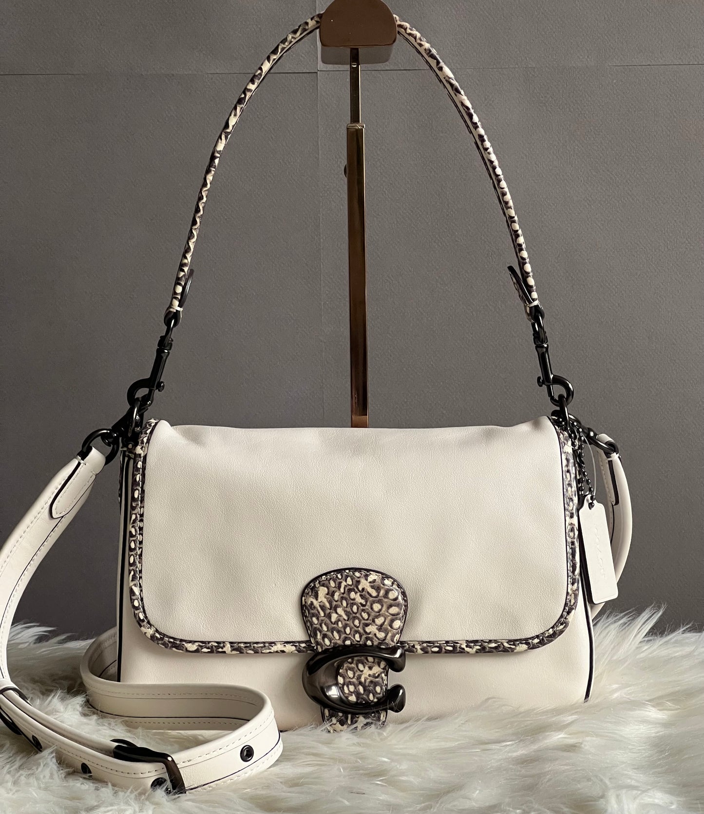 Coach Soft Tabby Shoulder Bag with Snakeskin Detail