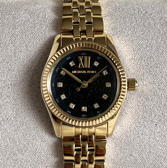 Michael Kors Women’s Mini Lexington Pavé Gold-Tone Watch