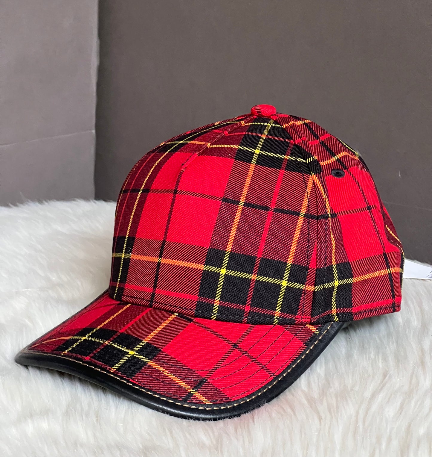 Coach Tartan Plaid Print Baseball Hat