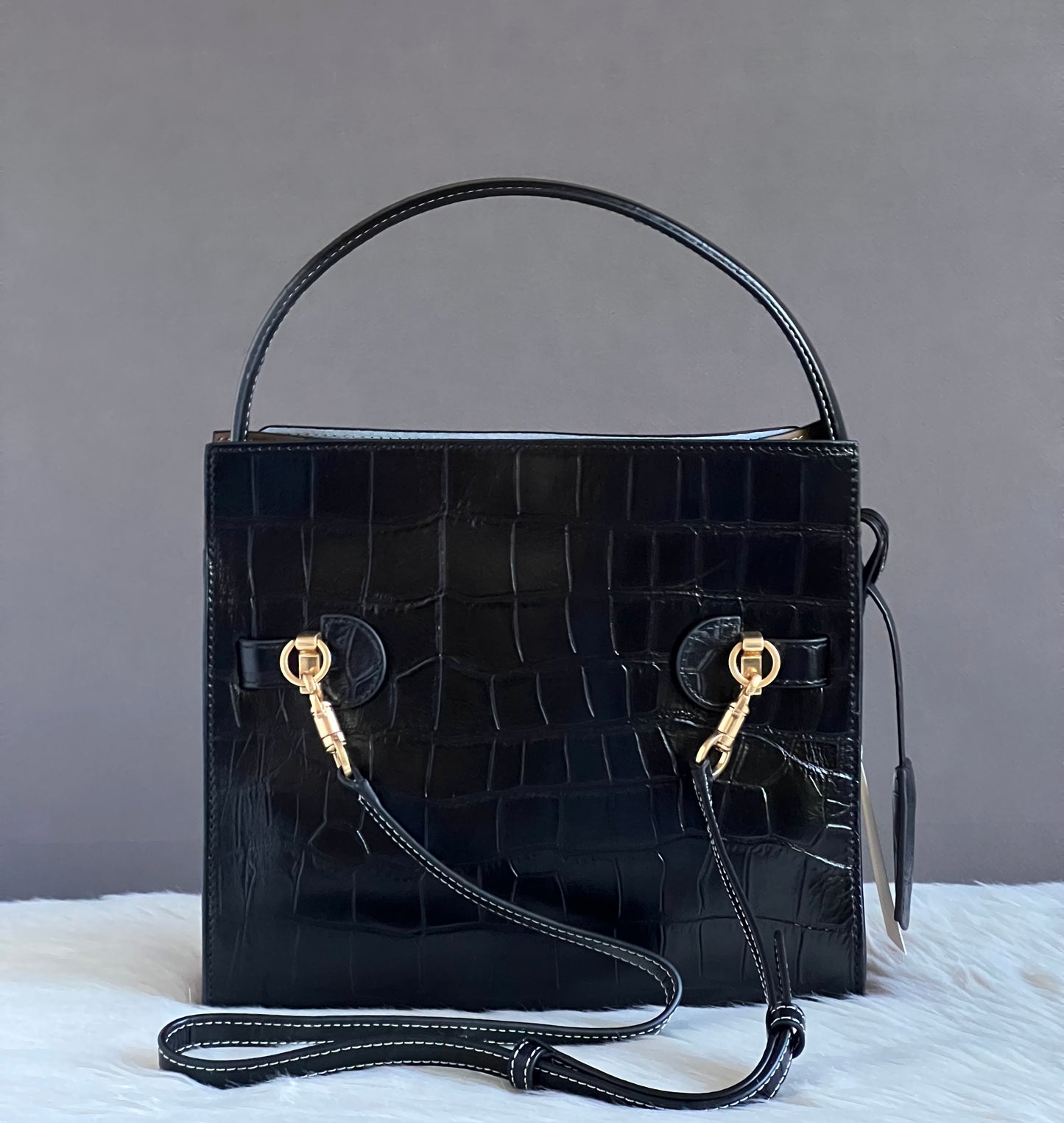 Tory Burch Small Lee Radziwill Embossed Double Bag