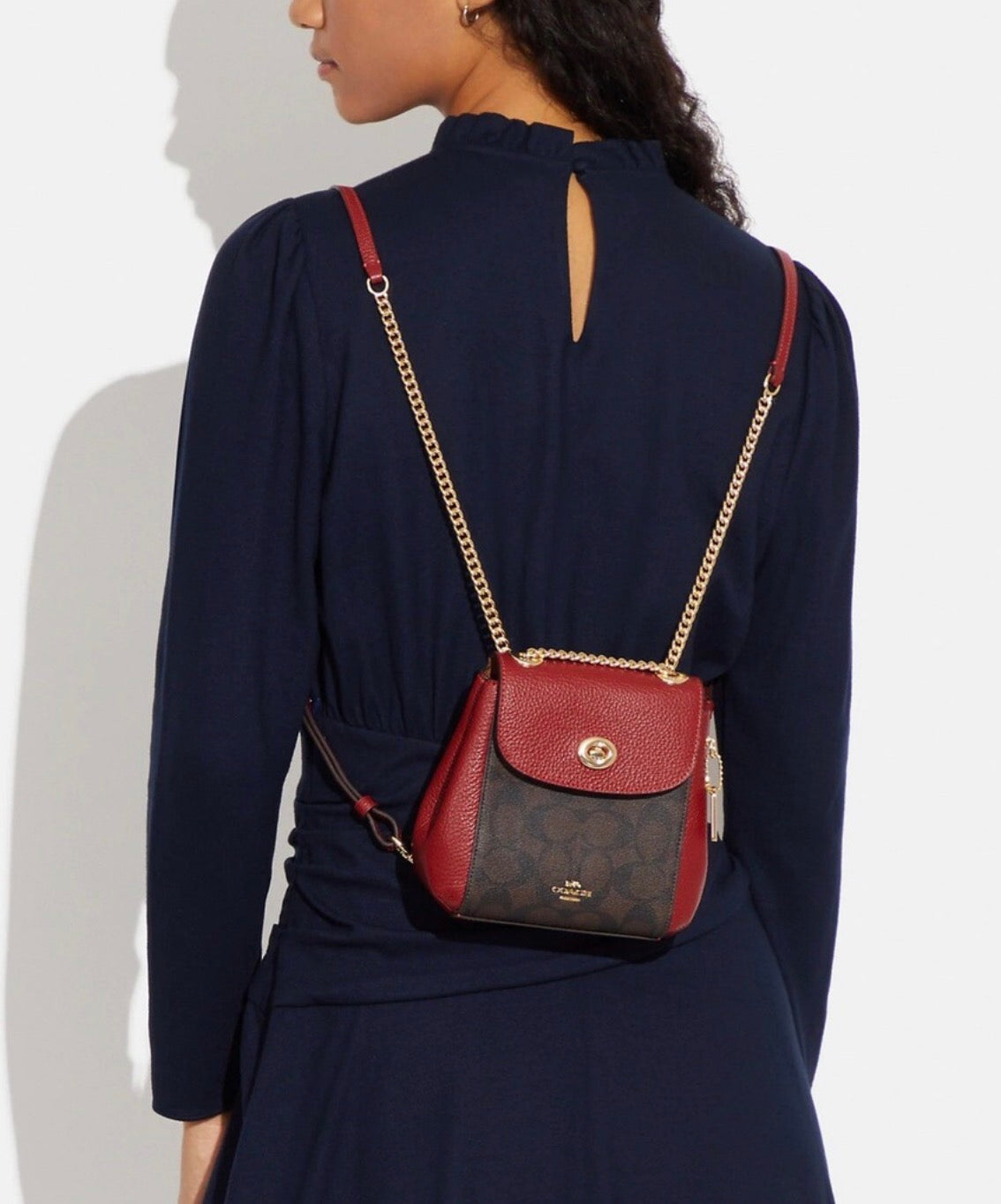 Coach Convertible Mini Backpack In Signature Canvas