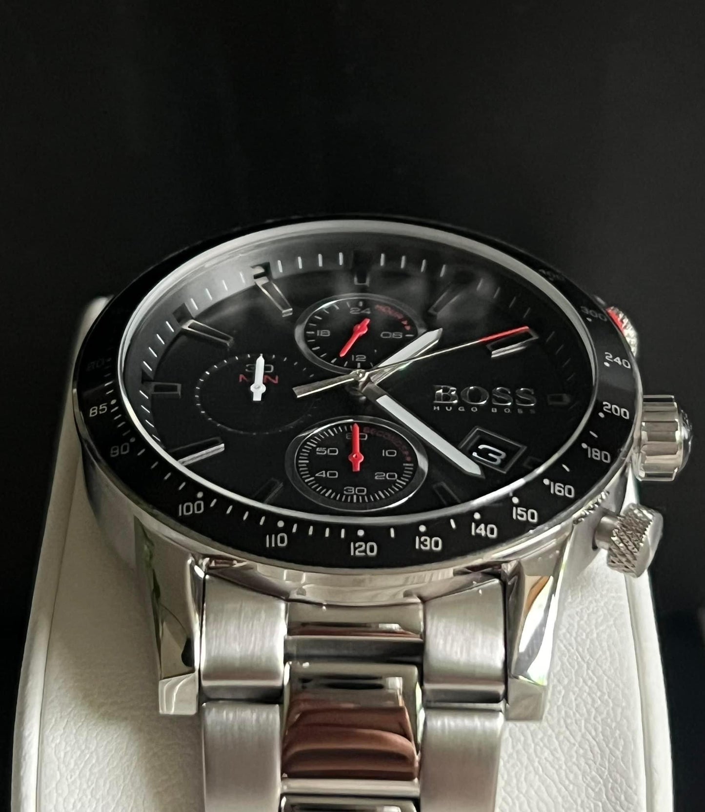 Hugo Boss Men’s Rafale Black Dial Chronograph Watch