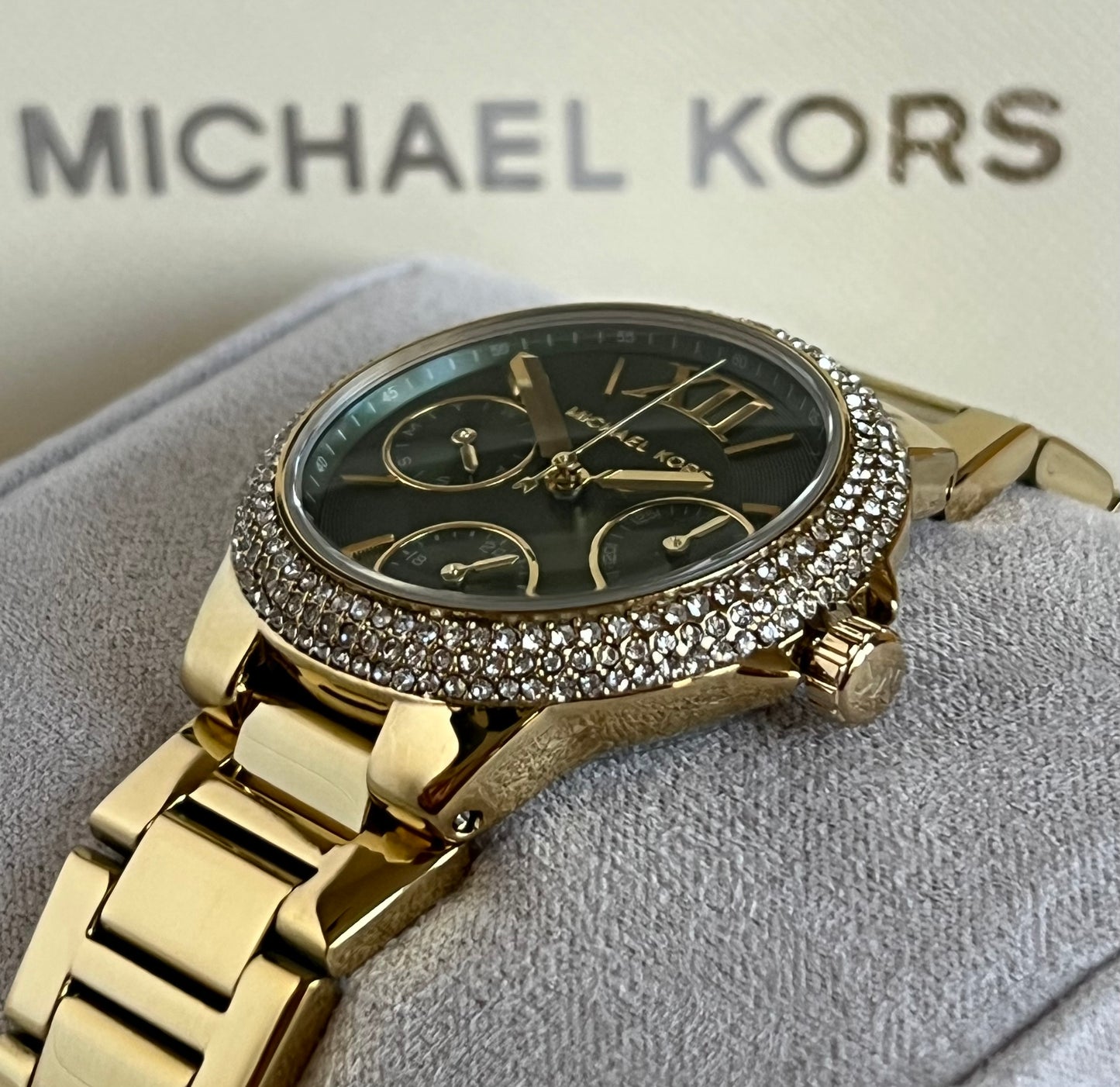 Michael Kors Women’s Camille Quartz Gold-Tone Green Dial Watch
