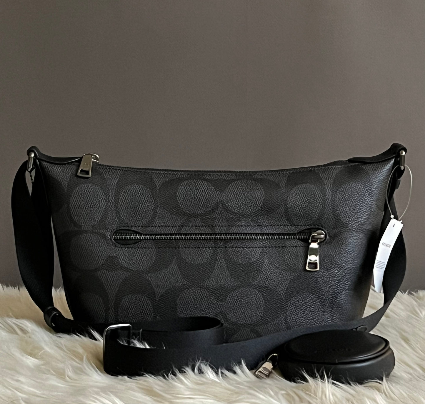 Coach Small Finn Crossbody Bag with Pouch in Maxi Signature Canvas