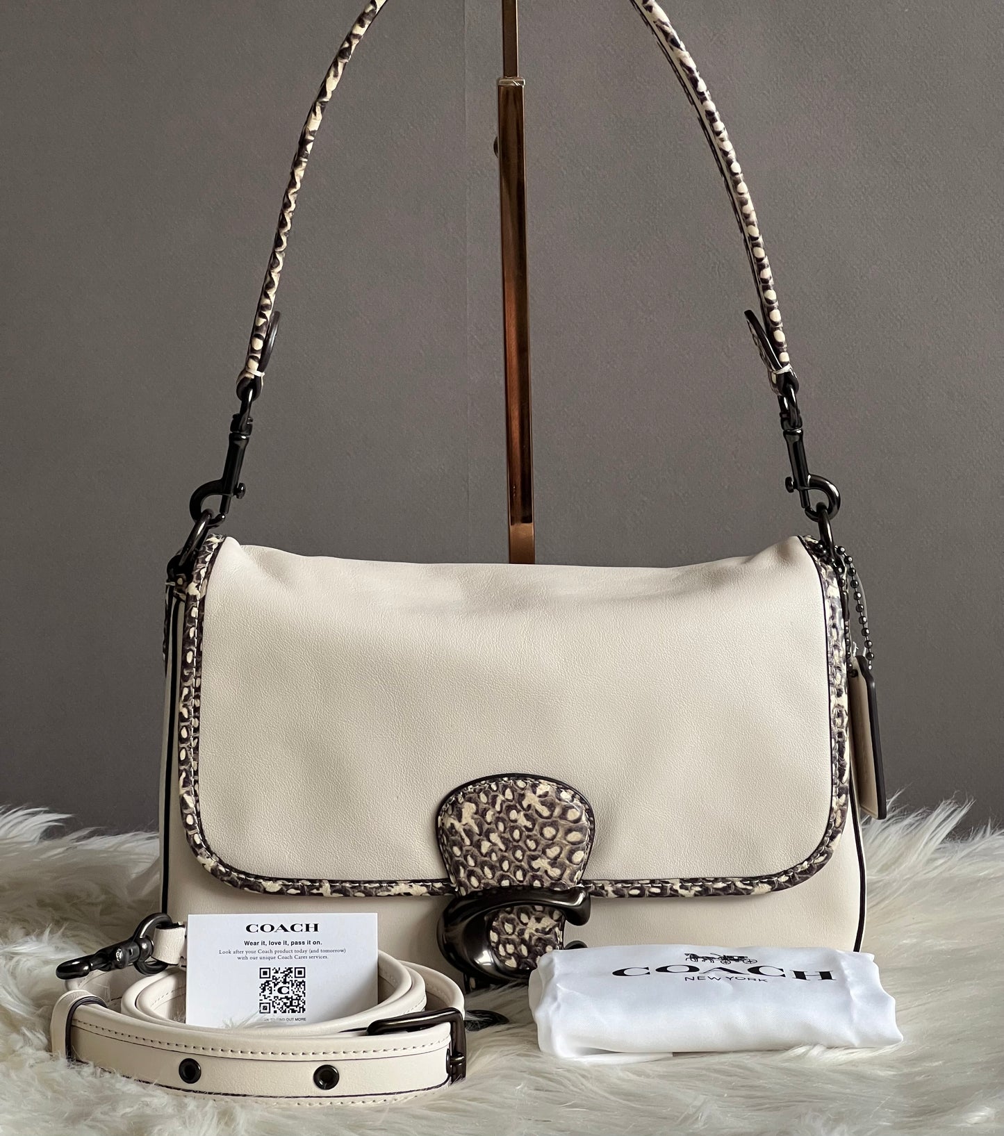 Coach Soft Tabby Shoulder Bag with Snakeskin Detail