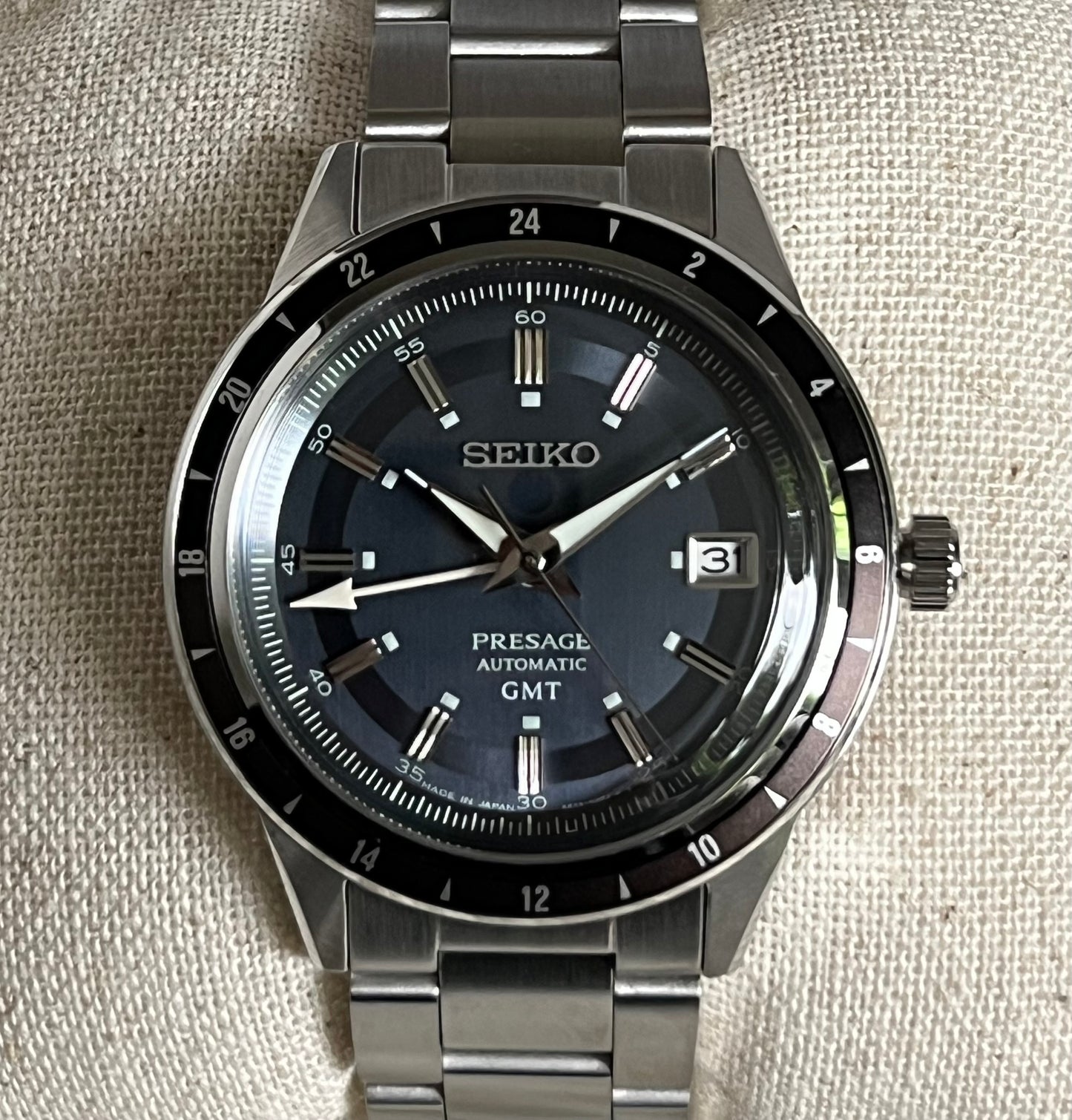 Seiko Men’s Presage Automatic GMT Watch