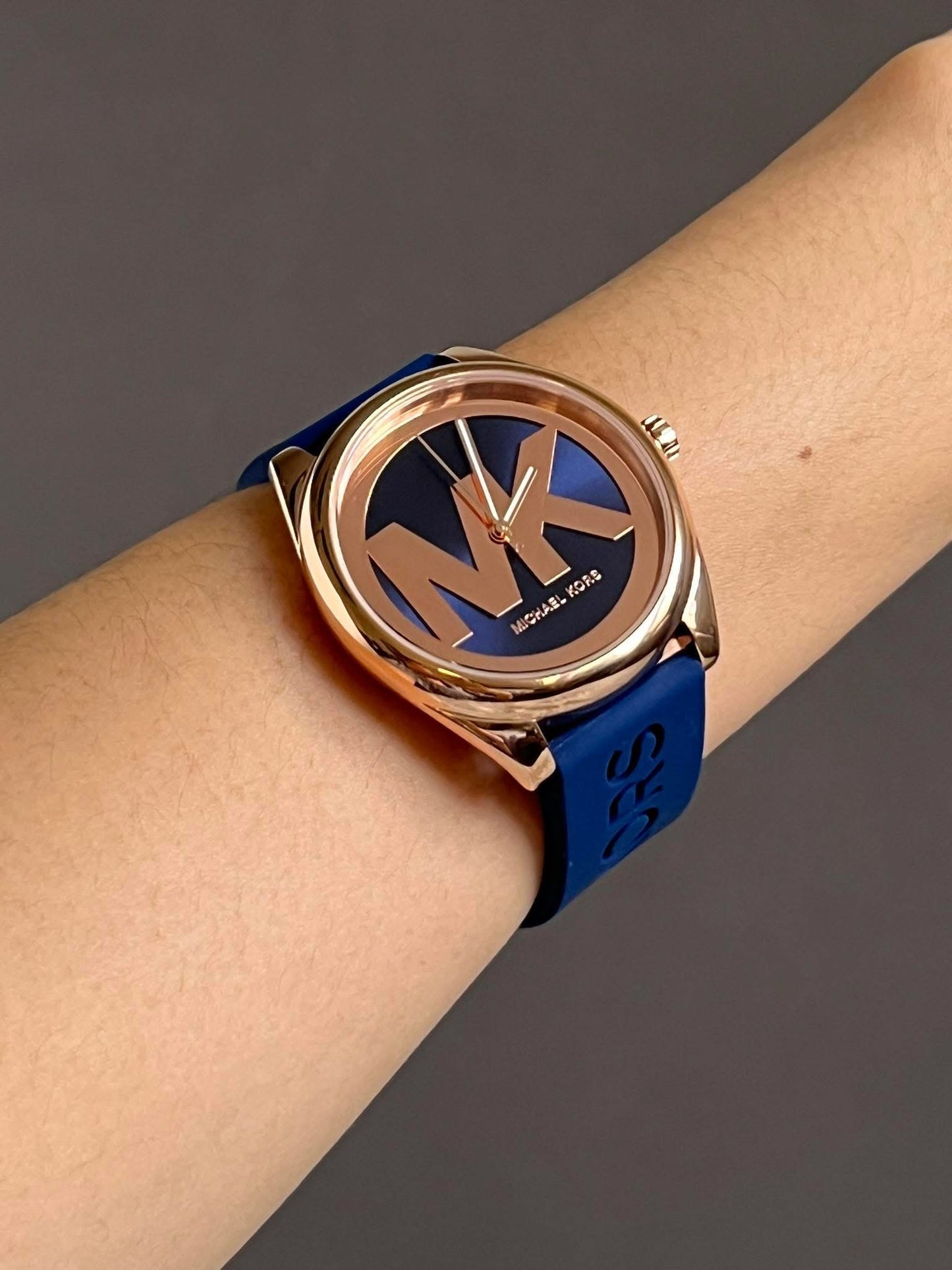 Michael Kors Women’s Janelle Three-Hand Navy Silicone Watch