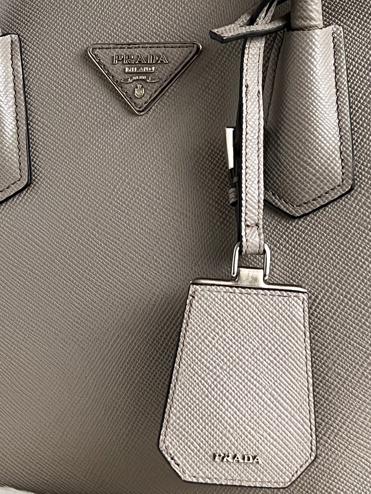 Prada Saffiano Cuir Turn-Lock Twin Satche