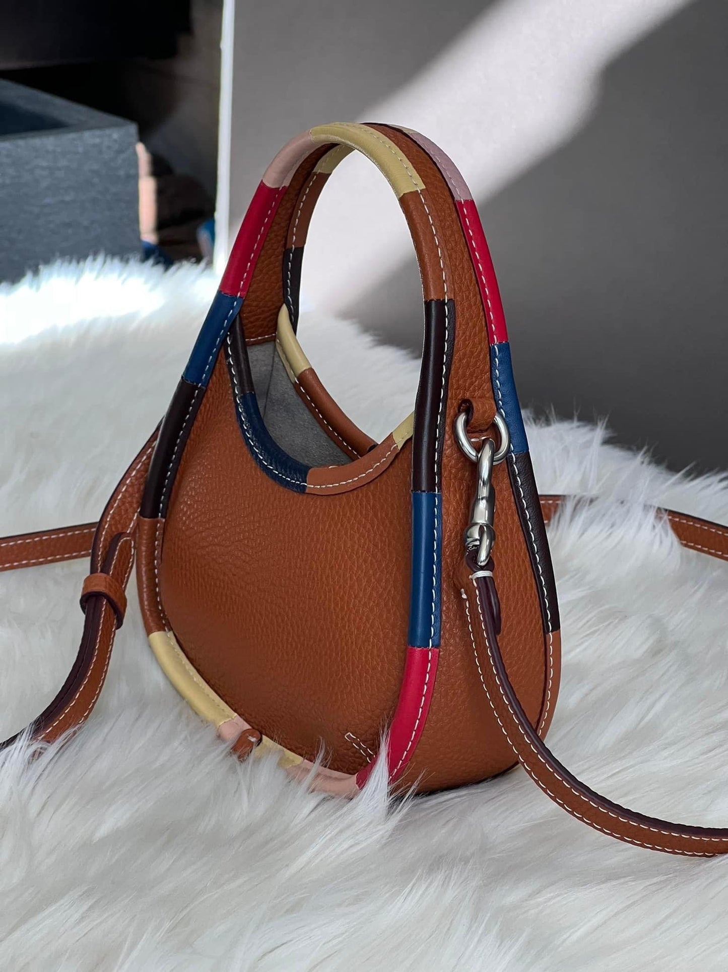 Coach Mini Ergo Bag with Crossbody Strap in Coachtopia Leather with Upcrafted Leather Binding