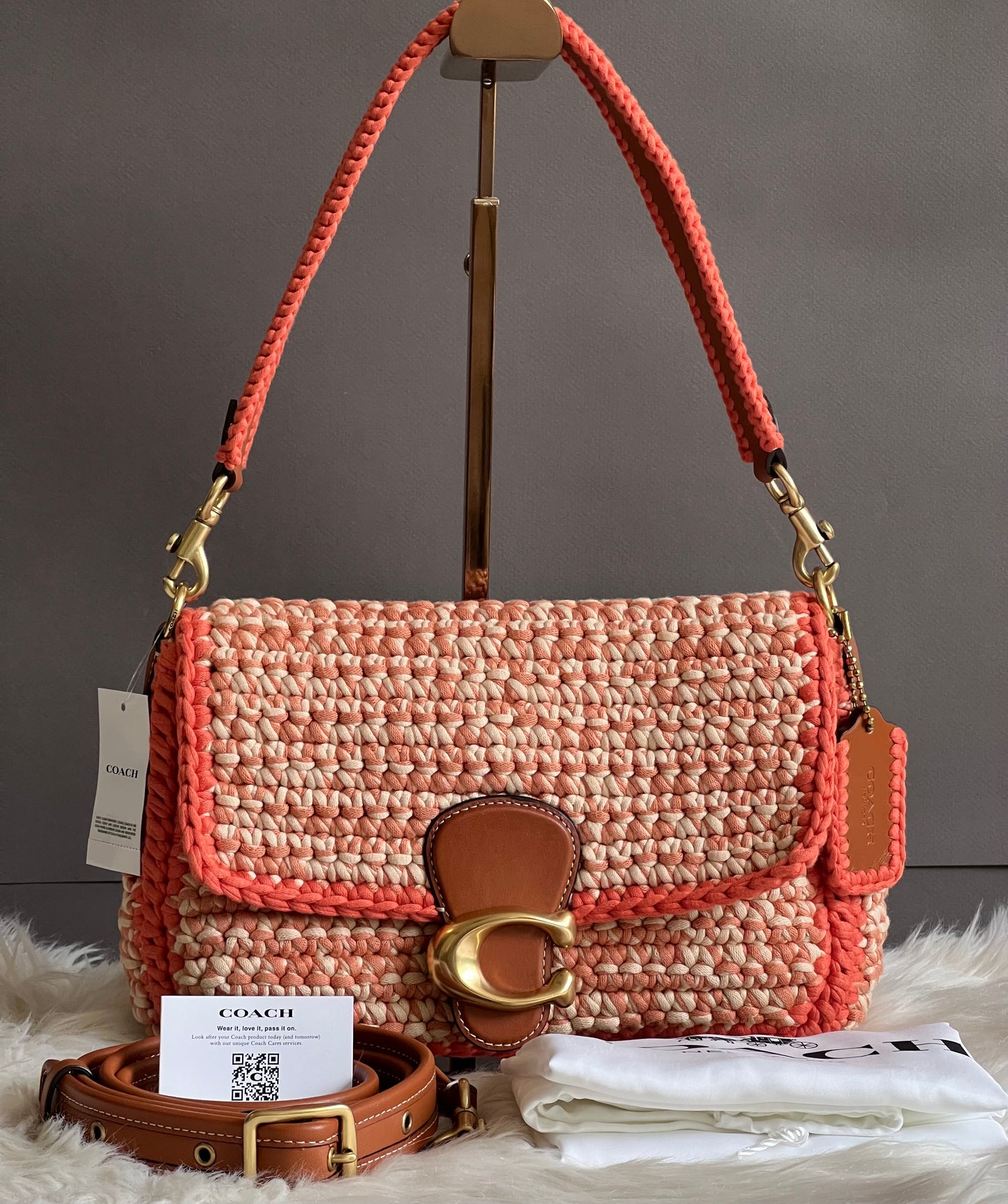 Coach Soft Tabby Shoulder Bag with Crochet