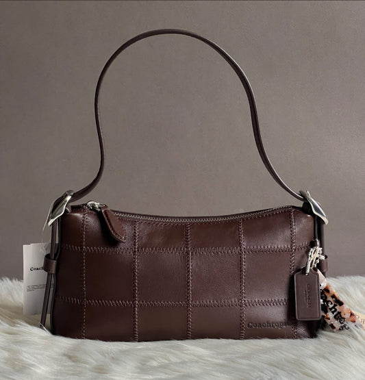 Coachtopia Alter/Ego Small Slouchy Shoulder Bag in Checkerboard Upcrafted Leather