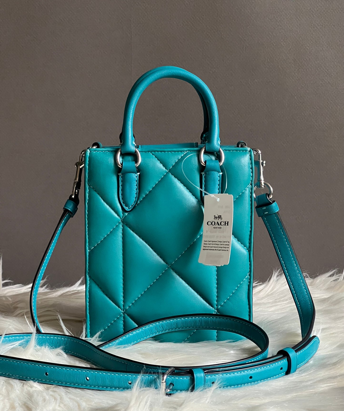 Coach North South Mini Tote with Puffy Diamond Quilting