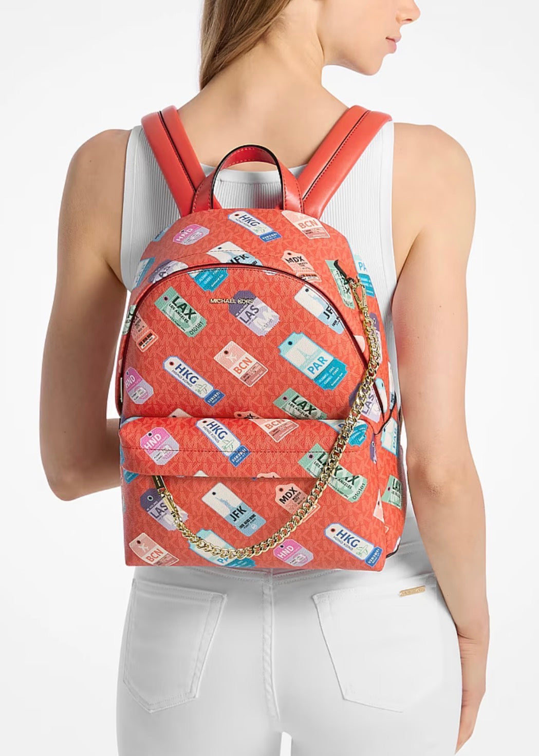 Michael Kors Slater Medium Printed Signature Logo Backpack