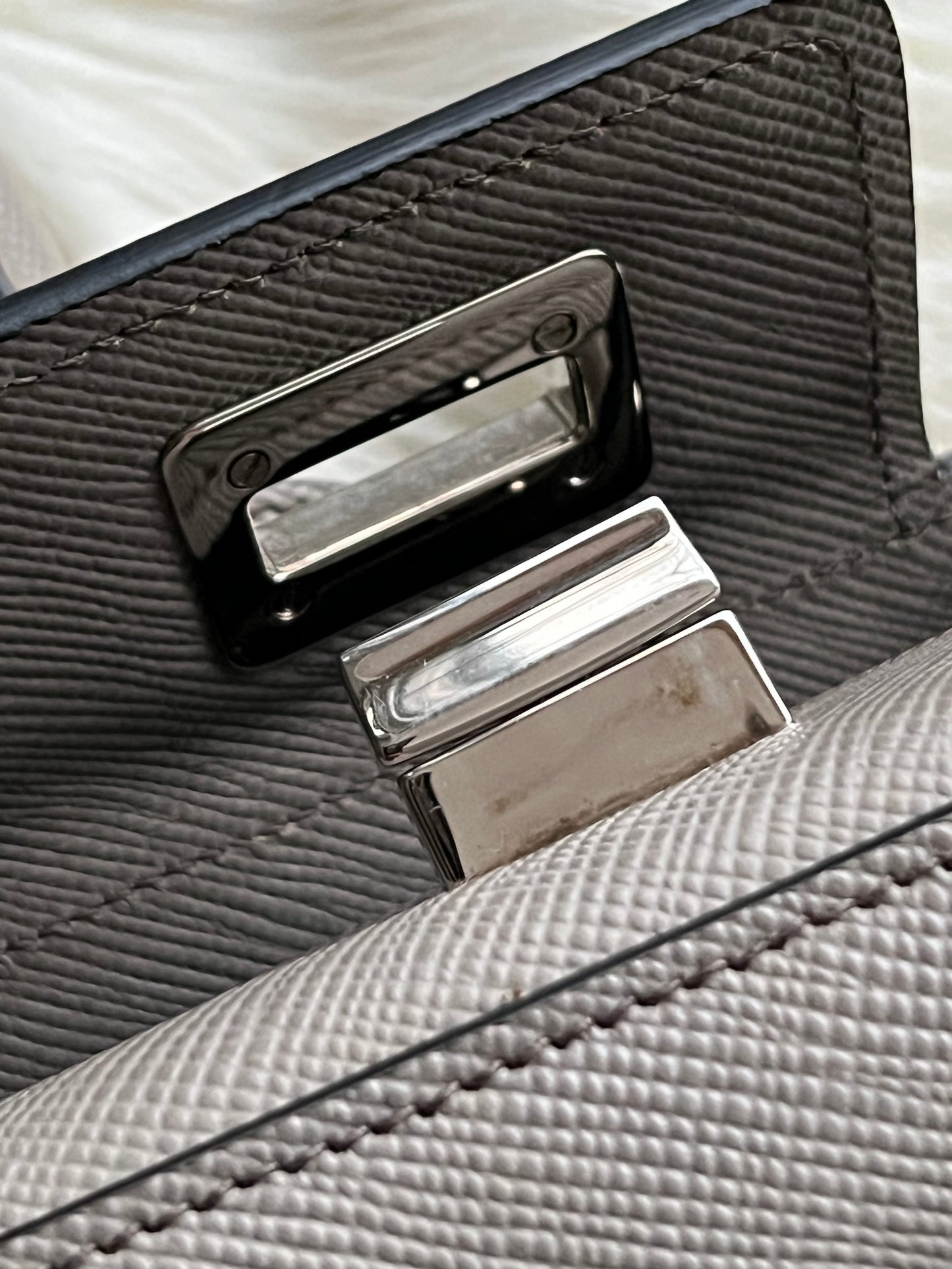 Prada Saffiano Cuir Turn-Lock Twin Satche