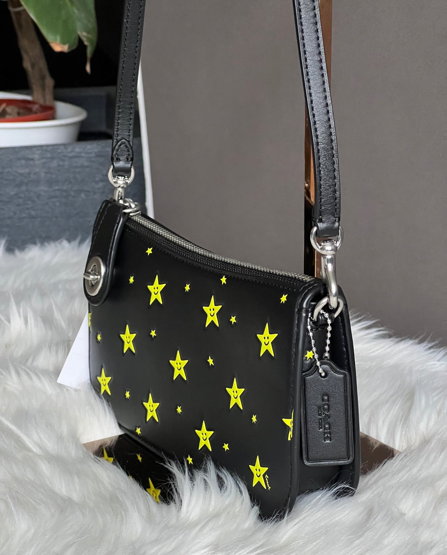 Cosmic Coach Penn Shoulder Bag with Star Print