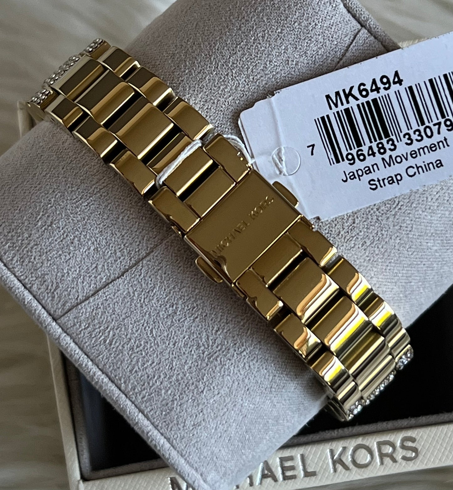 Michael Kors Women’s Mini Bradshaw Gold Dial Crystal Pavé Watch