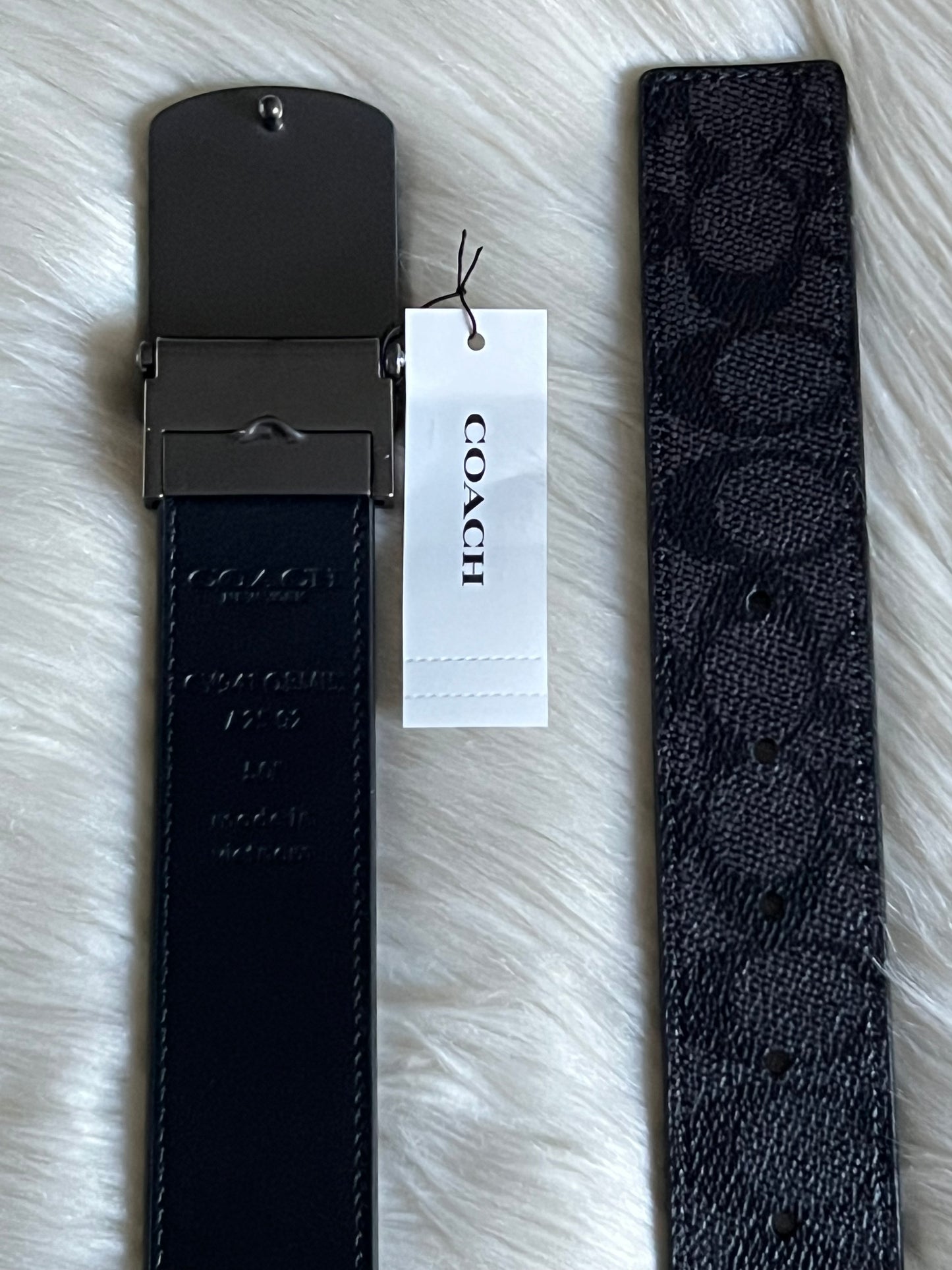 Plaque Buckle Cut To Size Reversible Belt