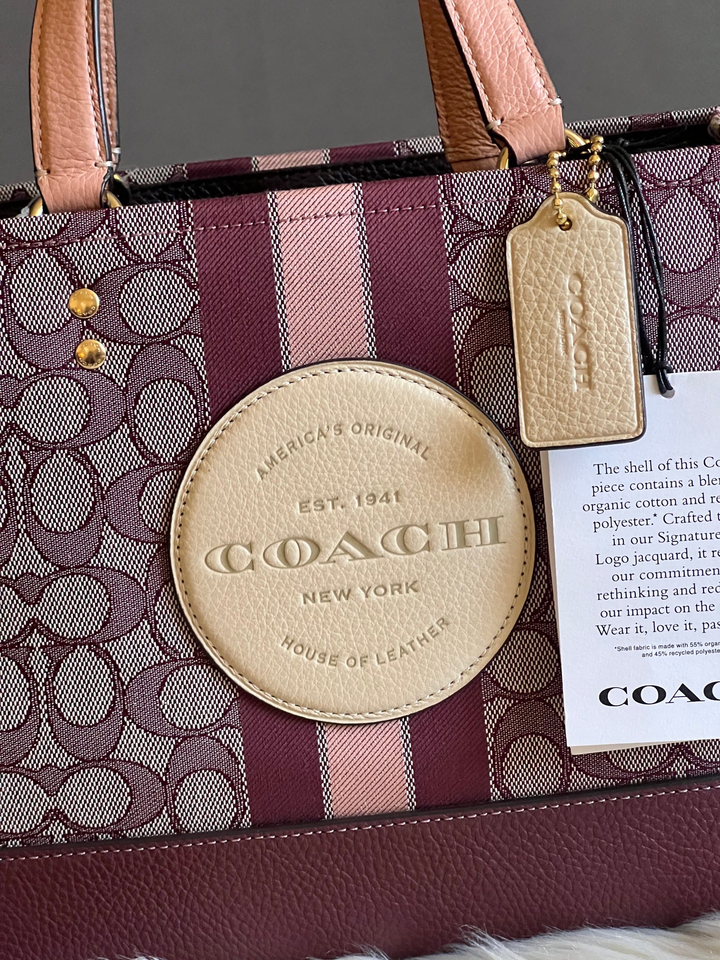 Coach Dempsey Carryall in Signature Jacquard with Stripe and Patch