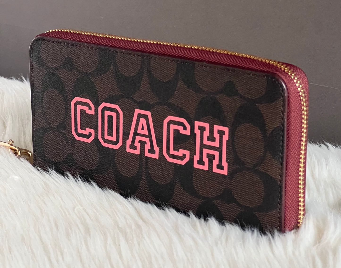 Coach Long Zip Around Wallet In Signature