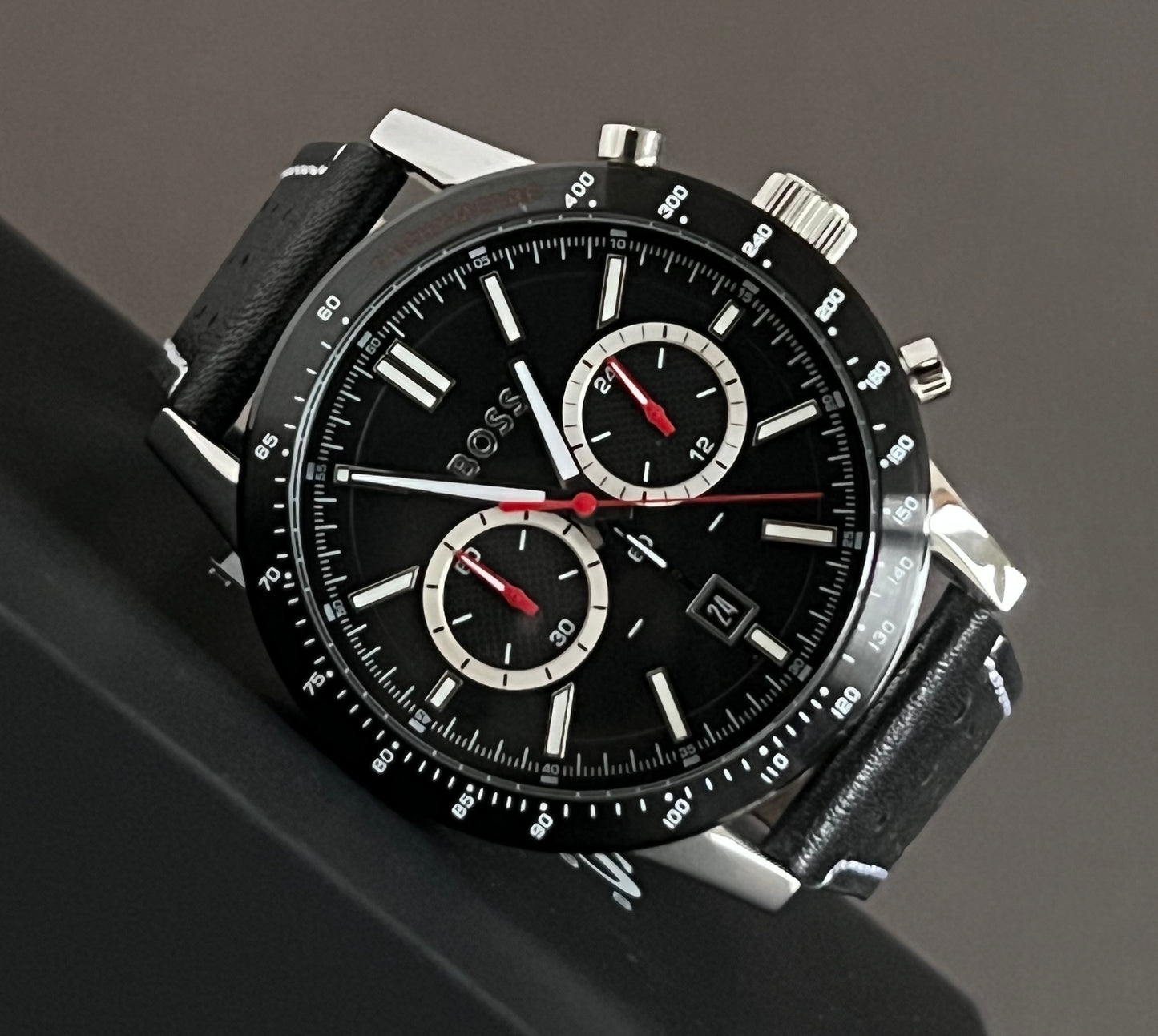 Hugo Boss Men’s Allure Chronograph Leather Strap Watch
