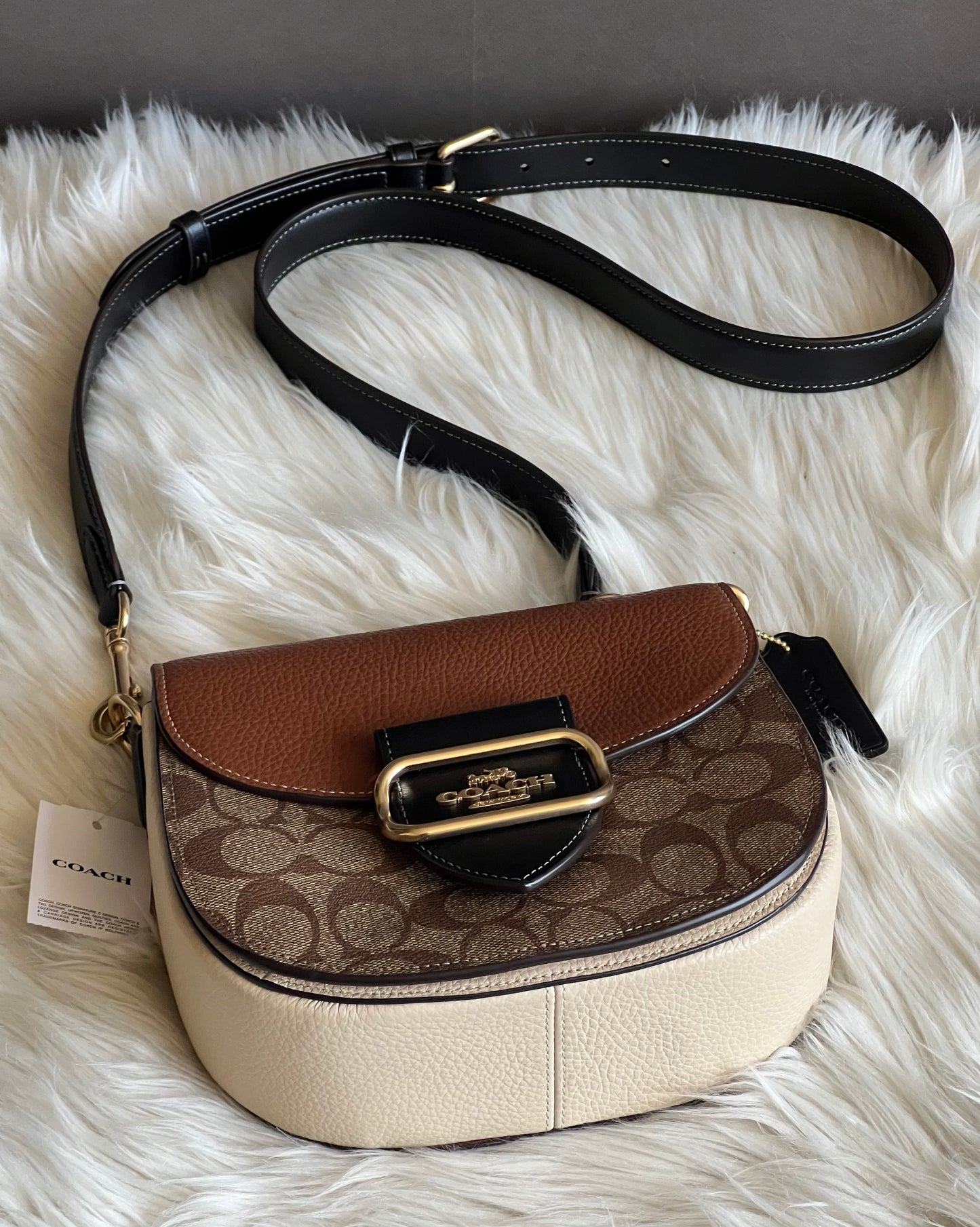 Coach Morgan Saddle Bag in Colorblock Signature Canvas