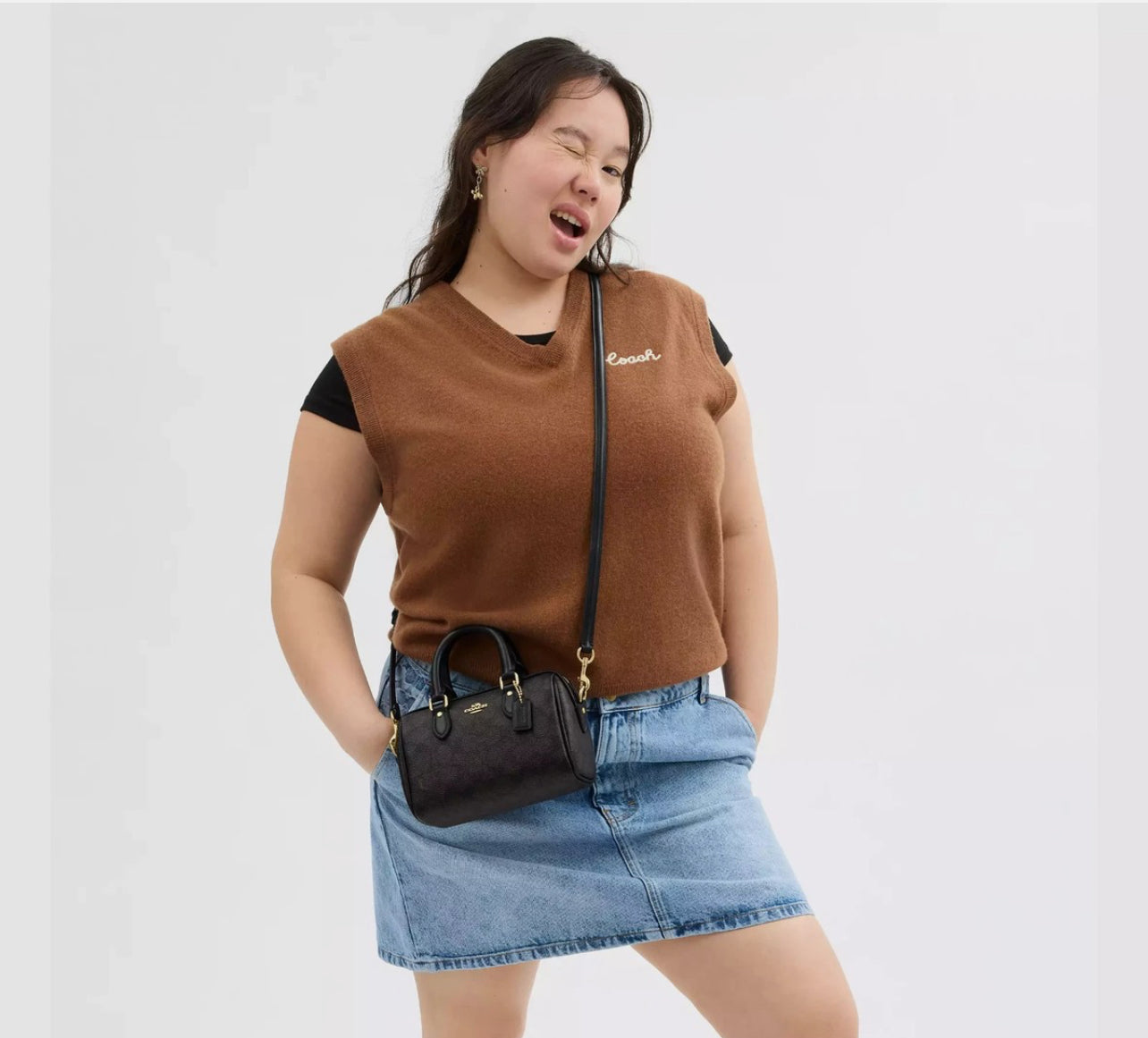 Coach Mini Rowan Crossbody Bag in Signature Canvas Gift Set