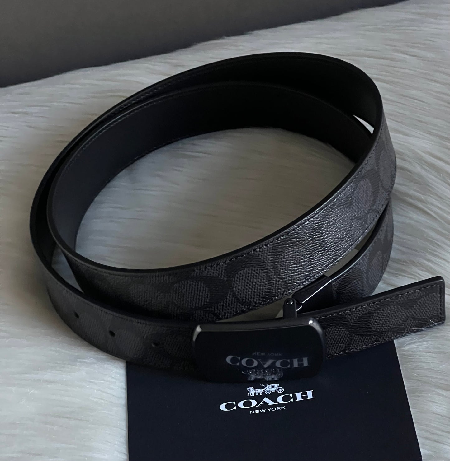 Plaque Buckle Cut To Size Reversible Belt