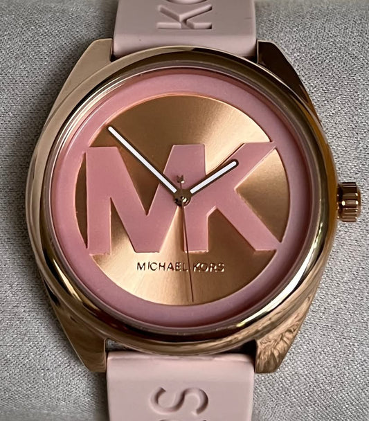 Michael Women’s Kors Janelle Three-Hand Pink Silicone Watch