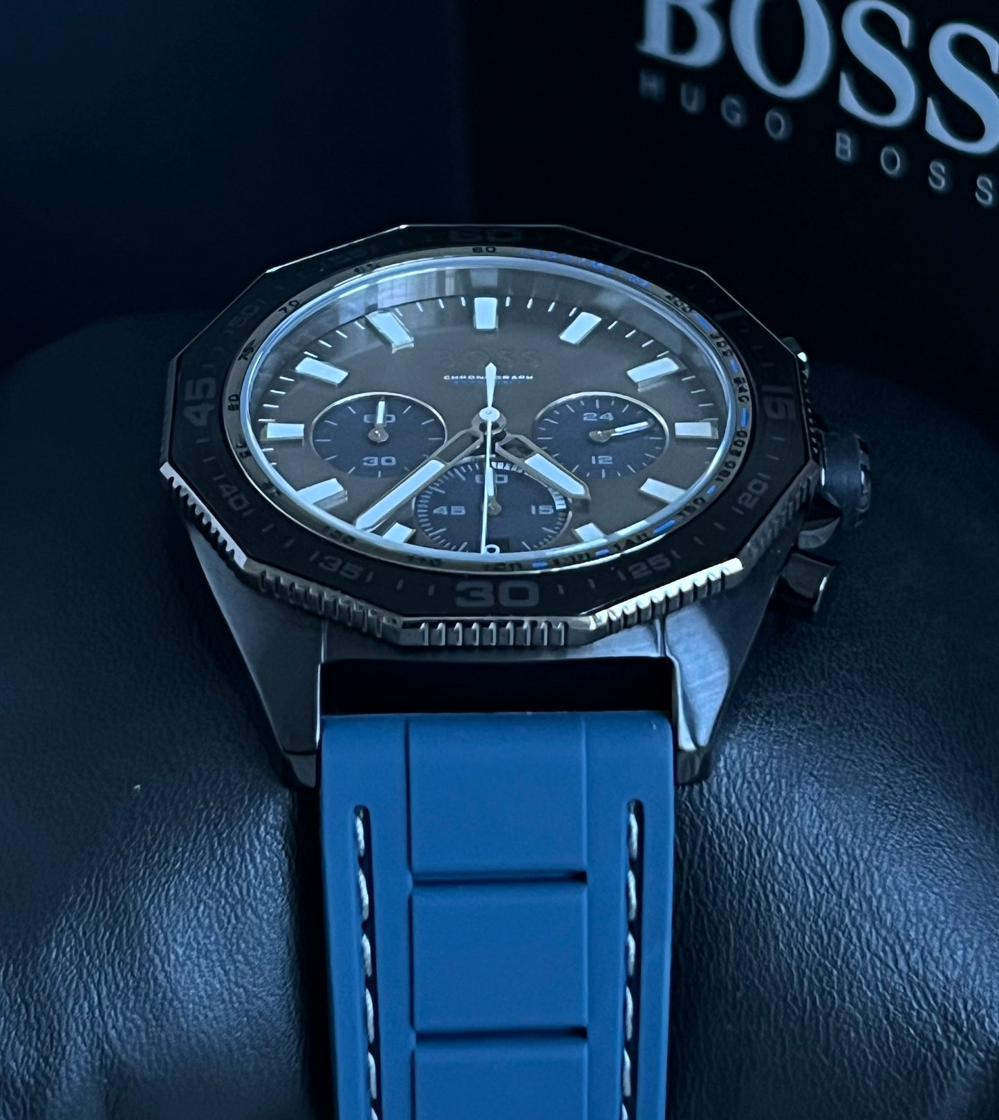 Hugo Boss Men’s Energy Chronograph Rubber Strap Watch
