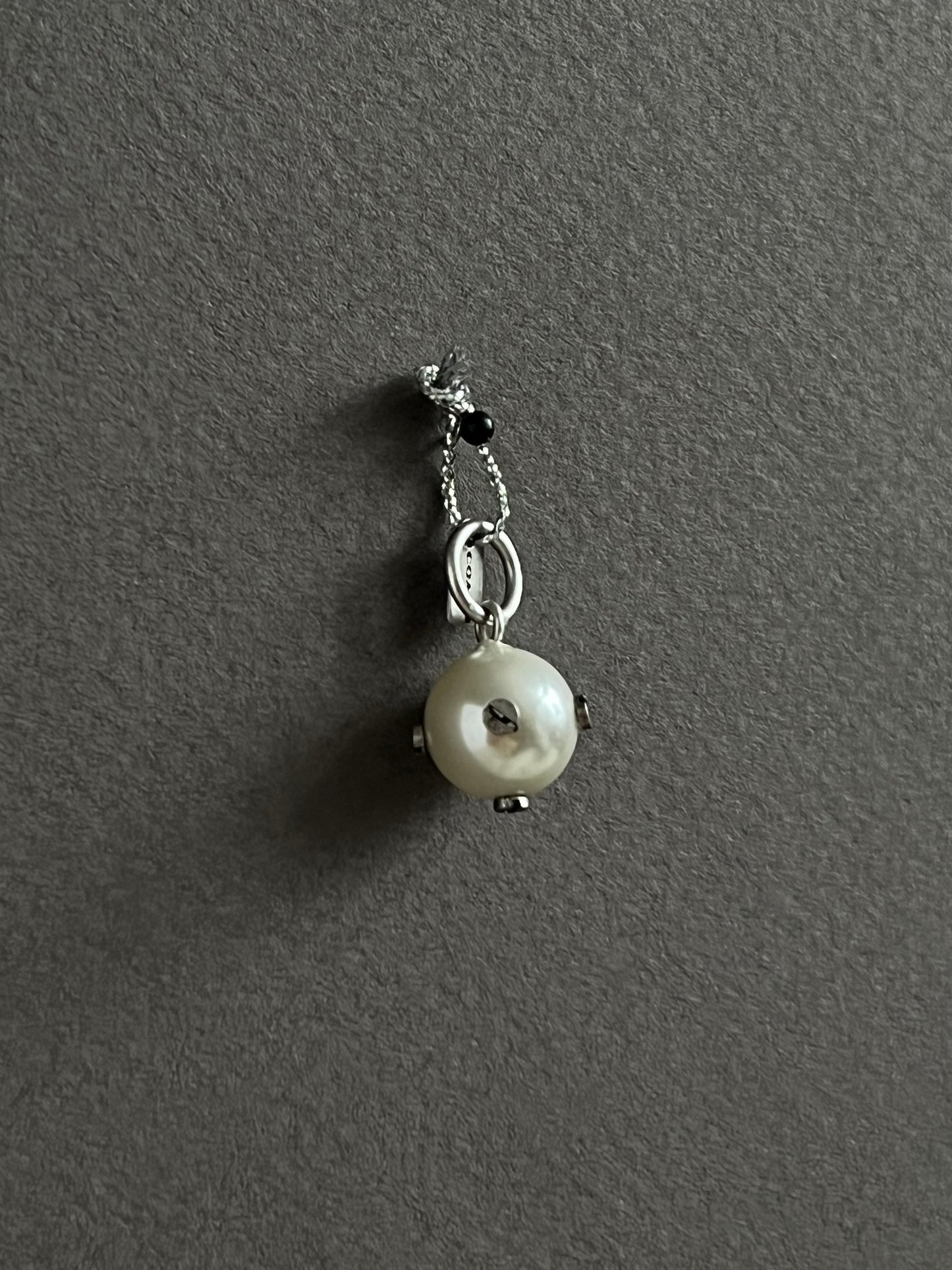 Coach Nailhead Pearl Charm